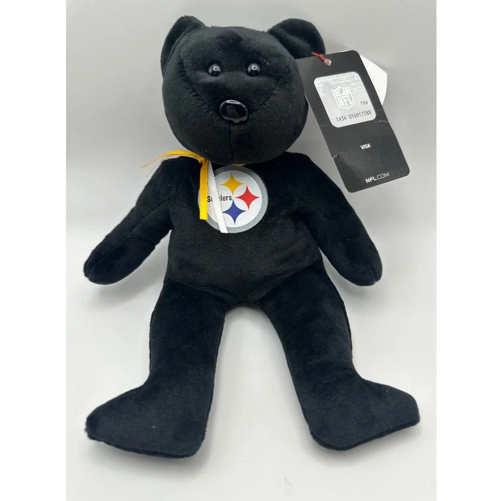 Ty Beanie Babies Pittsburgh‎ Steelers NFL Plush Black Bear Collectible Toy NEW